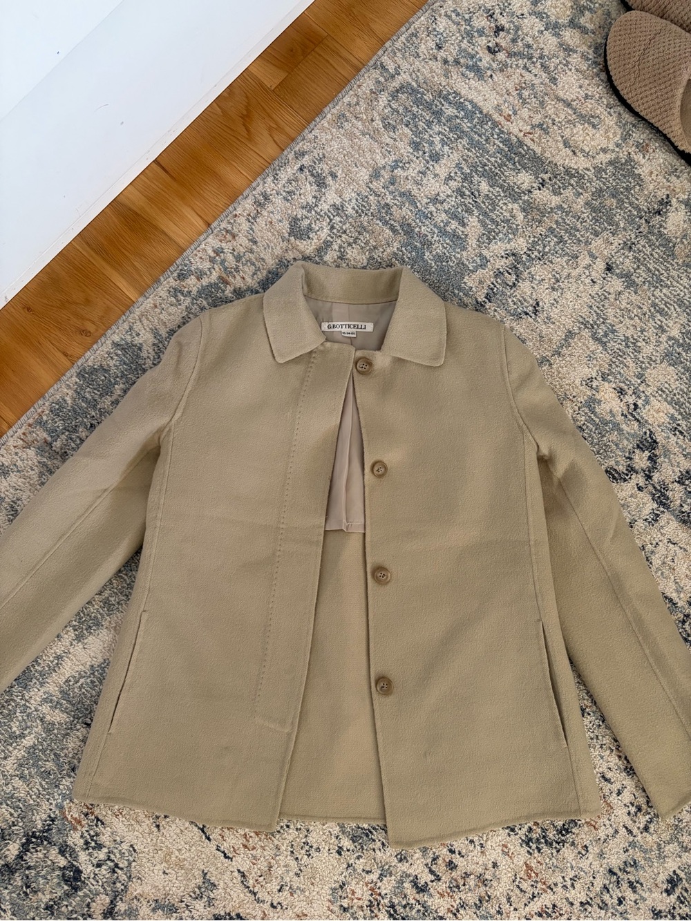 Women's Beige Jacket - Classic Button-Front Coat